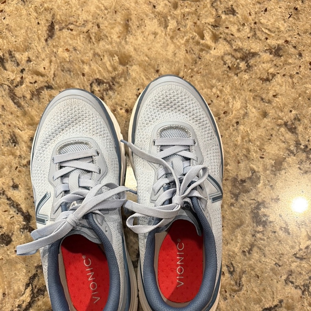 Vionic Gray and Blue Walking Shoes - Picture 3 of 6